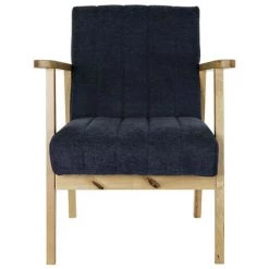 BRICOMARTEAU Fauteuil DKD Home Decor Bleu Polyester Marron Clair Pin (63 X 68 X 81 Cm) -Pas Cher Fauteuil Magasin 65934072 4