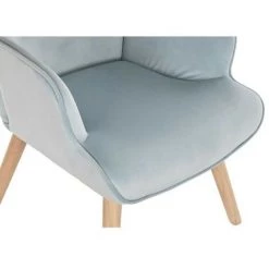 BRICOMARTEAU Siège DKD Home Decor Naturel Bois Polyester Celeste (67 X 75 X 96 Cm) -Pas Cher Fauteuil Magasin 65934617 2