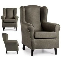 BRICOMARTEAU Fauteuil Sade Polyester Bois De Pin Gris Clair (65 X 101 X 75 Cm) (65 X 101 X 75 Cm) -Pas Cher Fauteuil Magasin 65939969 2