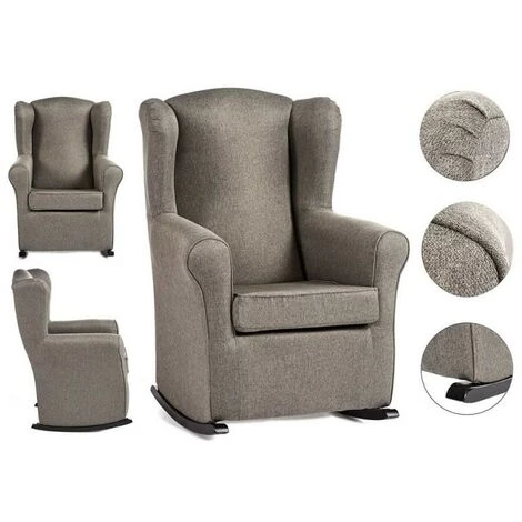 BRICOMARTEAU Fauteuil Inclinable Sedia Fauteuil à Bascule Polyester Bois De Pin (70 X 97 X 75 Cm) (70 X 97 X 75 Cm) 5 BRICOMARTEAU Fauteuil Inclinable Sedia Fauteuil à Bascule Polyester Bois De Pin (70 X 97 X 75 Cm) (70 X 97 X 75 Cm) – Image 3