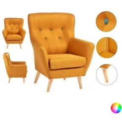 BRICOMARTEAU Fauteuil Haarlem Polyester Bois De Pin (70 X 92 X 75 Cm)