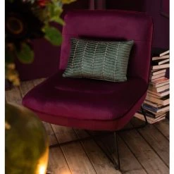 LES TENDANCES Fauteuil Métal Tissu Bordeaux Burgundy -Pas Cher Fauteuil Magasin 65952930 3