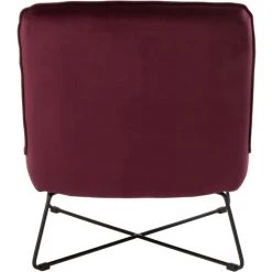 LES TENDANCES Fauteuil Métal Tissu Bordeaux Burgundy -Pas Cher Fauteuil Magasin 65952930 5