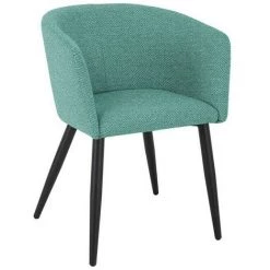 BRICOMARTEAU Fauteuil Clare Bleu Métal Textile (57 X 76 X 55 Cm)