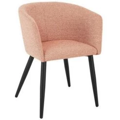BRICOMARTEAU Fauteuil Clare Rose Métal Textile (57 X 76 X 55 Cm)