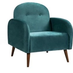 DRAWER Fauteuil En Velours - Lonetree - Couleur - Bleu Canard