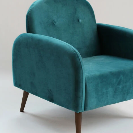 DRAWER Fauteuil En Velours - Lonetree - Couleur - Bleu Canard 4 DRAWER Fauteuil En Velours - Lonetree - Couleur - Bleu Canard – Image 2