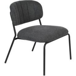 DRAWER 2 Chaises Lounge Pieds Noirs - Jolien - Couleur - Gris Foncé -Pas Cher Fauteuil Magasin 66264964 3