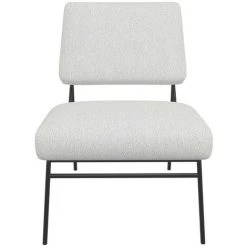 DRAWER Fauteuil Design En Tissu Bouclette Et Métal - Livy - Couleur - Ecru -Pas Cher Fauteuil Magasin 66341680 3