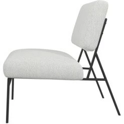 DRAWER Fauteuil Design En Tissu Bouclette Et Métal - Livy - Couleur - Ecru -Pas Cher Fauteuil Magasin 66341680 4