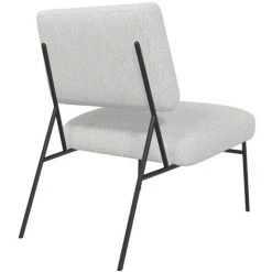 DRAWER Fauteuil Design En Tissu Bouclette Et Métal - Livy - Couleur - Ecru -Pas Cher Fauteuil Magasin 66341680 5