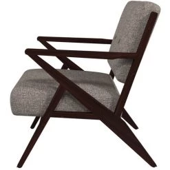 DRAWER Fauteuil Design En Tissu Et Bois Foncé - Isidore - Couleur - Taupe -Pas Cher Fauteuil Magasin 66341792 4