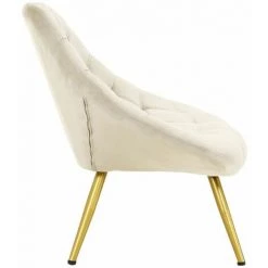 Paris Prix - Fauteuil Design En Velours "orios" 102cm Beige -Pas Cher Fauteuil Magasin 66739547 3