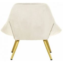 Paris Prix - Fauteuil Design En Velours "orios" 102cm Beige -Pas Cher Fauteuil Magasin 66739547 4