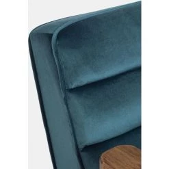 LES TENDANCES Fauteuil Polyester Effet De Velours Bleu Octavio -Pas Cher Fauteuil Magasin 66753374 4