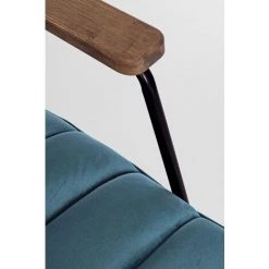 LES TENDANCES Fauteuil Polyester Effet De Velours Bleu Octavio -Pas Cher Fauteuil Magasin 66753374 5