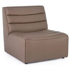 LES TENDANCES Fauteuil En Polyester Effet Cuir Marron Olivia
