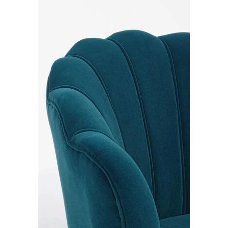 LES TENDANCES Fauteuil En Polyester Avec Effet Velours Bleu Océan Gaia 7 LES TENDANCES Fauteuil En Polyester Avec Effet Velours Bleu Océan Gaia â Image 5