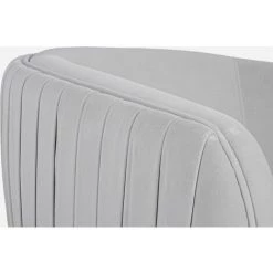 LES TENDANCES Fauteuil Polyester Gris Clair Et Pieds En Acier Cali -Pas Cher Fauteuil Magasin 66753818 4