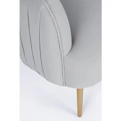 LES TENDANCES Fauteuil Polyester Gris Clair Et Pieds En Acier Cali -Pas Cher Fauteuil Magasin 66753818 5