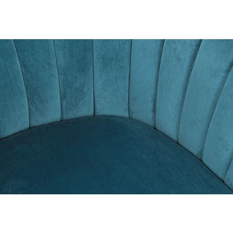 LES TENDANCES Fauteuil En Polyester Bleu Paon Et Pieds En Acier Noir Avi 6 LES TENDANCES Fauteuil En Polyester Bleu Paon Et Pieds En Acier Noir Avi – Image 4