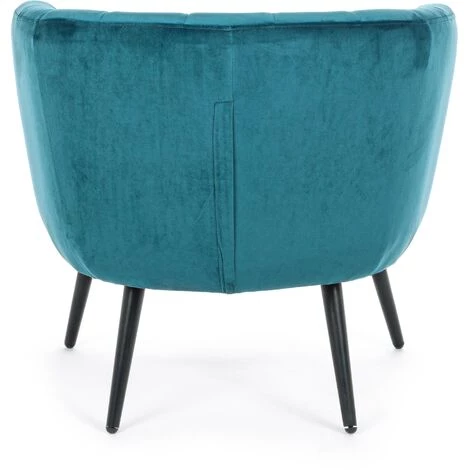 LES TENDANCES Fauteuil En Polyester Bleu Paon Et Pieds En Acier Noir Avi 7 LES TENDANCES Fauteuil En Polyester Bleu Paon Et Pieds En Acier Noir Avi – Image 5