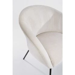 LES TENDANCES Fauteuil En Velours Blanc Et Pieds En Acier Noir Alia 10 LES TENDANCES Fauteuil En Velours Blanc Et Pieds En Acier Noir Alia -Pas Cher Fauteuil Magasin 66754234 4