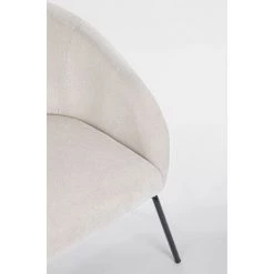LES TENDANCES Fauteuil En Velours Blanc Et Pieds En Acier Noir Alia 11 LES TENDANCES Fauteuil En Velours Blanc Et Pieds En Acier Noir Alia -Pas Cher Fauteuil Magasin 66754234 5