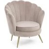 LES TENDANCES Fauteuil En Polyester Avec Effet Velours Gris Clair Gaia -Pas Cher Fauteuil Magasin 66754238 1
