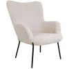HOUSE NORDIC Fauteuil En Tissu Bouclette Et Métal - Glasgow - Couleur - Blanc 1 HOUSE NORDIC Fauteuil En Tissu Bouclette Et Métal - Glasgow - Couleur - Blanc -Pas Cher Fauteuil Magasin 66754303 1