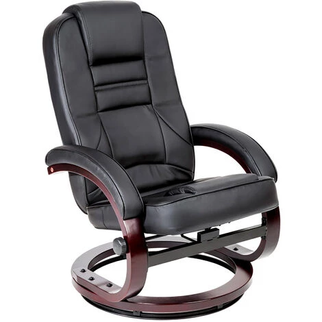 TECTAKE Fauteuil Relax Pied Rond - Fauteuil Avec Repose-pied, Fauteuil Barcante, Fauteuil A Bascule - Noir 5 TECTAKE Fauteuil Relax Pied Rond - Fauteuil Avec Repose-pied, Fauteuil Barcante, Fauteuil A Bascule - Noir – Image 3
