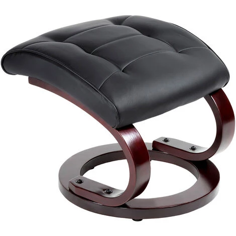 TECTAKE Fauteuil Relax Pied Rond - Fauteuil Avec Repose-pied, Fauteuil Barcante, Fauteuil A Bascule - Noir 6 TECTAKE Fauteuil Relax Pied Rond - Fauteuil Avec Repose-pied, Fauteuil Barcante, Fauteuil A Bascule - Noir – Image 4