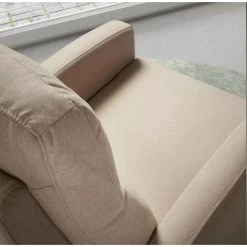 LES TENDANCES Fauteuil De Relaxation Manuel Toile Beige Kali -Pas Cher Fauteuil Magasin 66880591 3