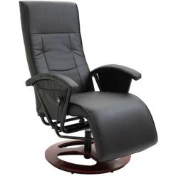 LES TENDANCES Fauteuil TV Pivotant Noir Similicuir -Pas Cher Fauteuil Magasin 66882858 2