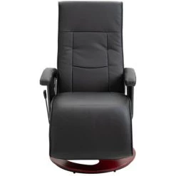 LES TENDANCES Fauteuil TV Pivotant Noir Similicuir -Pas Cher Fauteuil Magasin 66882858 3