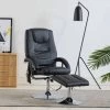 LES TENDANCES Fauteuil De Massage Avec Repose-pied Noir Similicuir 1 LES TENDANCES Fauteuil De Massage Avec Repose-pied Noir Similicuir -Pas Cher Fauteuil Magasin 66882864 1