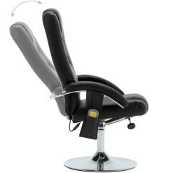 LES TENDANCES Fauteuil De Massage Avec Repose-pied Noir Similicuir -Pas Cher Fauteuil Magasin 66882864 5