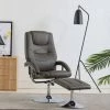 LES TENDANCES Fauteuil Inclinable Avec Repose-pied Gris Similicuir 2 LES TENDANCES Fauteuil Inclinable Avec Repose-pied Gris Similicuir -Pas Cher Fauteuil Magasin 66882866 1