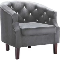 LES TENDANCES Fauteuil Anthracite Velours