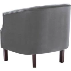 LES TENDANCES Fauteuil Anthracite Velours -Pas Cher Fauteuil Magasin 66883353 5