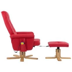 LES TENDANCES Fauteuil De Massage Avec Repose-pieds Rouge Similicuir 10 LES TENDANCES Fauteuil De Massage Avec Repose-pieds Rouge Similicuir -Pas Cher Fauteuil Magasin 66883399 4