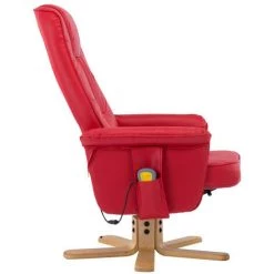 LES TENDANCES Fauteuil De Massage Avec Repose-pieds Rouge Similicuir 11 LES TENDANCES Fauteuil De Massage Avec Repose-pieds Rouge Similicuir -Pas Cher Fauteuil Magasin 66883399 5