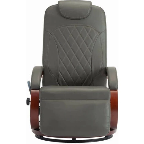 LES TENDANCES Fauteuil De Massage TV Gris Similicuir 5 LES TENDANCES Fauteuil De Massage TV Gris Similicuir – Image 3