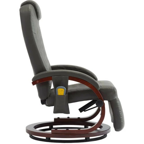 LES TENDANCES Fauteuil De Massage TV Gris Similicuir 6 LES TENDANCES Fauteuil De Massage TV Gris Similicuir – Image 4