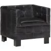 LES TENDANCES Fauteuil Noir Cuir Véritable -Pas Cher Fauteuil Magasin 66883654 1
