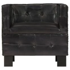 LES TENDANCES Fauteuil Noir Cuir Véritable 9 LES TENDANCES Fauteuil Noir Cuir Véritable -Pas Cher Fauteuil Magasin 66883654 3