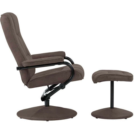 LES TENDANCES Fauteuil TV Avec Repose-pied Marron Similicuir Daim 4 LES TENDANCES Fauteuil TV Avec Repose-pied Marron Similicuir Daim – Image 2