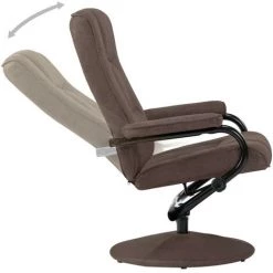 LES TENDANCES Fauteuil TV Avec Repose-pied Marron Similicuir Daim 9 LES TENDANCES Fauteuil TV Avec Repose-pied Marron Similicuir Daim -Pas Cher Fauteuil Magasin 66884132 3