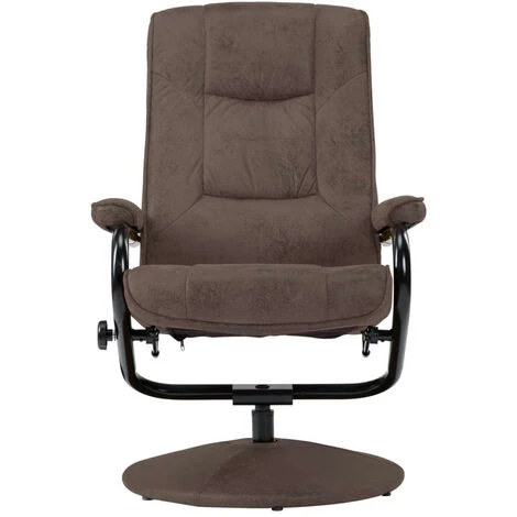 LES TENDANCES Fauteuil TV Avec Repose-pied Marron Similicuir Daim 6 LES TENDANCES Fauteuil TV Avec Repose-pied Marron Similicuir Daim – Image 4