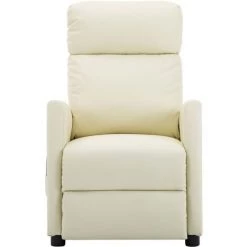 LES TENDANCES Fauteuil Inclinable Crème Similicuir -Pas Cher Fauteuil Magasin 66884682 2